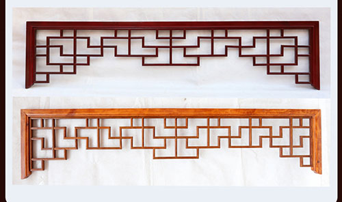 禅城中式花格吊顶门楣挂落仿古落地罩在实际案例中的展示