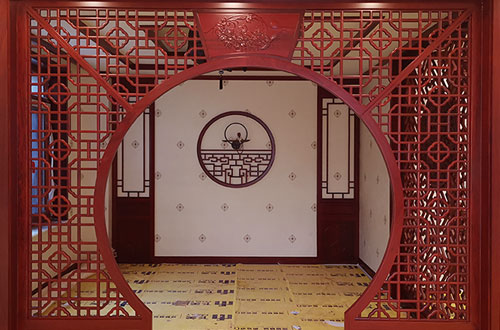 禅城中式仿古装修木雕实木花格落地罩定制