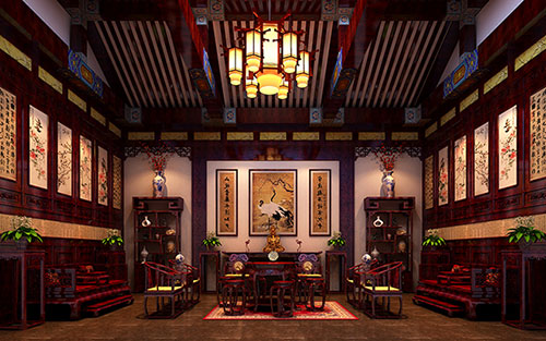 禅城古色古香的中式四合院装修效果图