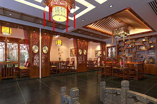 禅城优雅恬淡中式茶叶店装修设计效果图