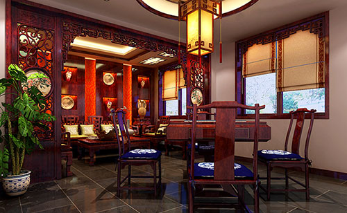 禅城古典中式风格茶楼包间设计装修效果图